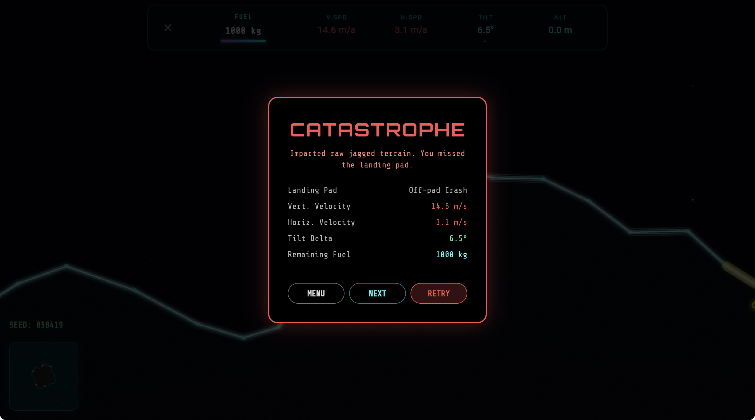 Dashlander Catastrophe Screen